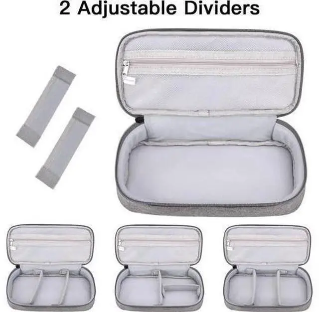 Alt view image 10 of 14 - Cable Organizer Bag, Electronic Organizer Travel Case for Charger & Cords, Travel Accessories, Portable Power Bank Grey