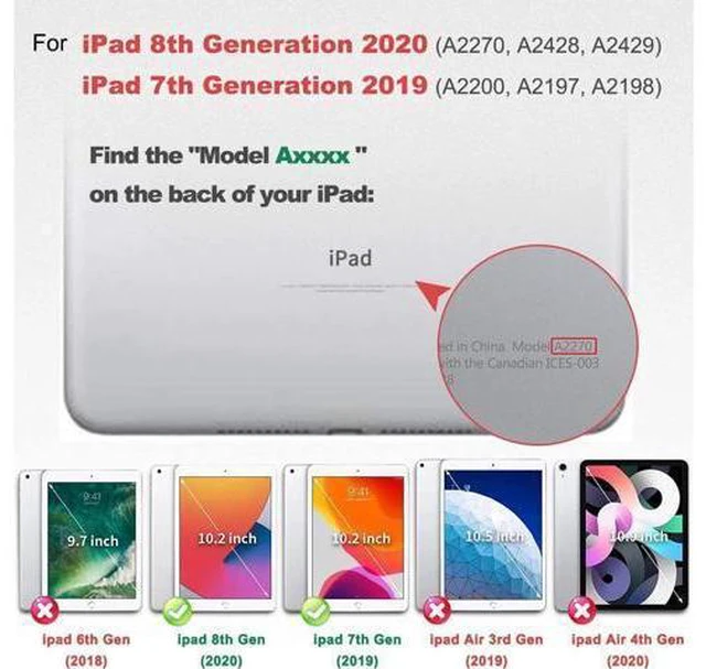 Alt view image 14 of 14 - iPad 8th 7th Generation Case, iPad 10.2 inch Case 2021 2020 2019, Heavy Duty Rugged Kids Cover with Rotating Stand/Pencil Holder/Carrying Strap