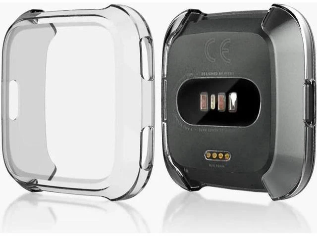 Alt view image 11 of 14 - 2 Pack Screen Protector Case for Fitbit Versa Soft TPU Slim Fit Full Cover Screen Protector Case for Fitbit Versa Smartwatch Bands Accessories