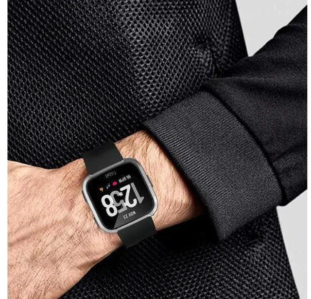 Alt view image 10 of 14 - 2 Pack Screen Protector Case for Fitbit Versa Soft TPU Slim Fit Full Cover Screen Protector Case for Fitbit Versa Smartwatch Bands Accessories