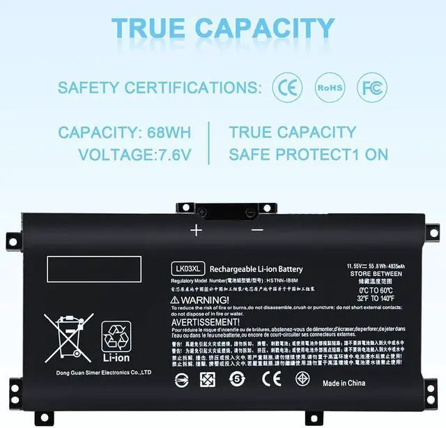 Alt view image 13 of 14 - LK03XL Battery Compatible with HP Envy X360 Convertible Notebook 15m-cn0xxx 15m-cn0012dx 17m-ae0xx 15m-bp 17-ae1xx 15-bq2xx 17t-ce 15m-cn0011dx 15m-bp112dx LKO3XL 916814-855 L09281-855