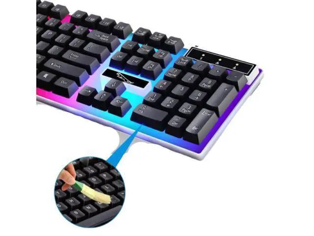 Alt view image 7 of 10 - Wired Gaming Keyboard and Mouse Combo RGB Backlit Gaming Keyboard for Windows PC Gamers Black