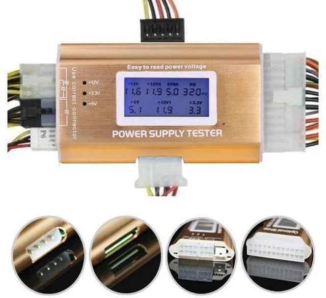 Alt view image 10 of 12 - Aomoproing 20+4 Pin LCD Computer Power Supply Tester for SATA IDE HDD ATX ITX BYI Connectors-Golden