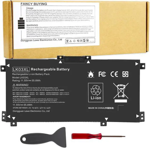 Alt view image 8 of 14 - LK03XL Battery for HP Envy X360 Convertible 15m-bq1xx 15m-bp0xx 15-cr0xxx 15-bq2xx 15-cp0xxx 15t-cn 17-ae1xx 17m-ae011dx 17m-ce0013dx 17t-ce100 L08855-856 l0928-855