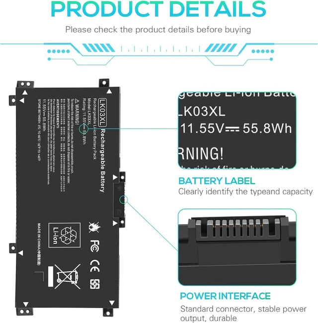 Alt view image 12 of 14 - LK03XL L09281-855 916814-855 Battery for HP Envy X360 bp1xx bq0xx bq1xx bq021dx bp112dx cn0xxx cn1xxx cn0011dx cn0012dx cp0xxx cp0011dx ae1xx ae111dx bw0xxx bw0013dx ce0xxx ce1xxx ce1013dx
