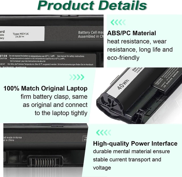 Alt view image 14 of 14 - 40WH M5Y1K 14.8V Battery for Dell Inspiron 14 15 17 5000 3000 Series 5559 5558 3551 3451 3558 i3558 3567 5755 5756 5458 5759 5758 5759 GXVJ3 453-BBBQ WKRJ2 VN3N0 HD4J0 991XP P63F P47F P51F P52F P64G