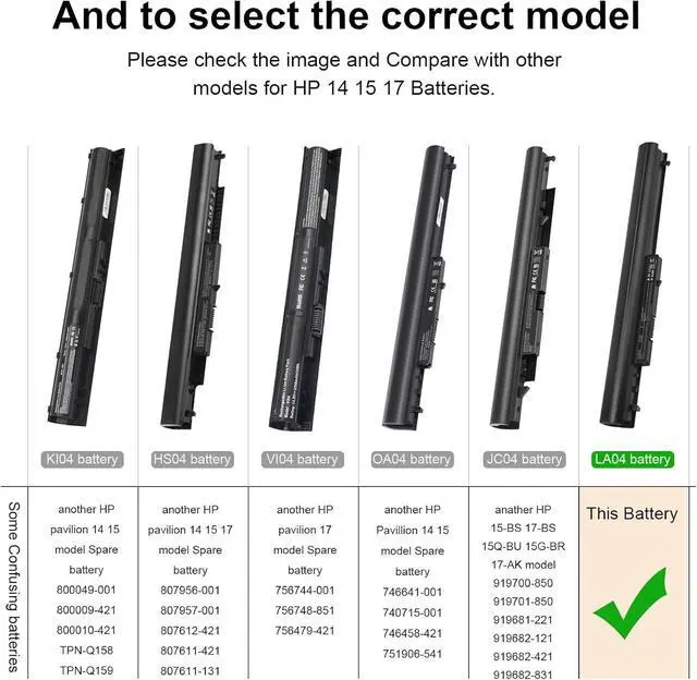 Alt view image 8 of 12 - 776622-001 Battery for HP 15-f272wm LA04 15-f233wm 15-f271wm 15-f211wm 15-f039wm 15-f010wm 15-f009wm 15-f010dx 15-f033wm 15-f305dx 15-f111dx 15-f162dx 15-n210dx 15-f023wm 15-f024wm 15-f100dx 15-f337wm