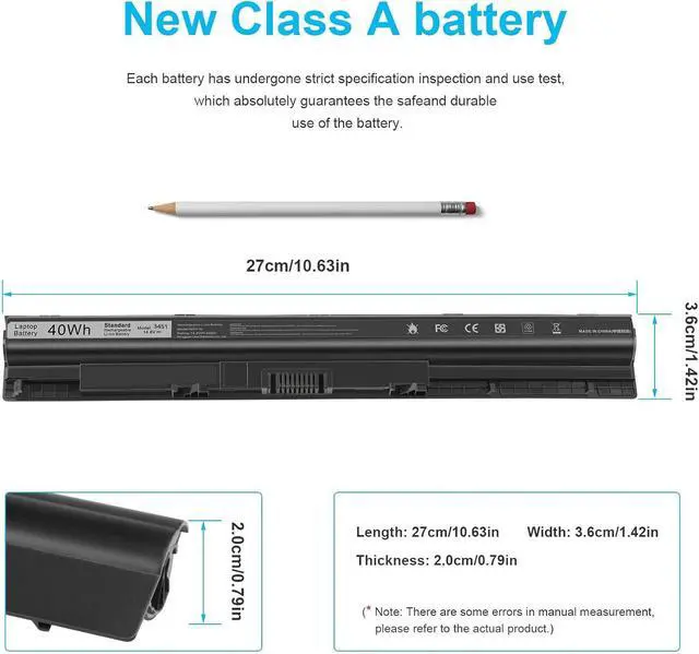 Alt view image 9 of 12 - M5Y1K Laptop Battery for Dell Inspiron 14 15 17 5000 3000 Series 5559 5558 3551 3451 3558 i3558 3567 5755 5756 5458 5759 5758 5759 GXVJ3 HD4J0 K185W WKRJ2 VN3N0 991XP 07G07 78V9D