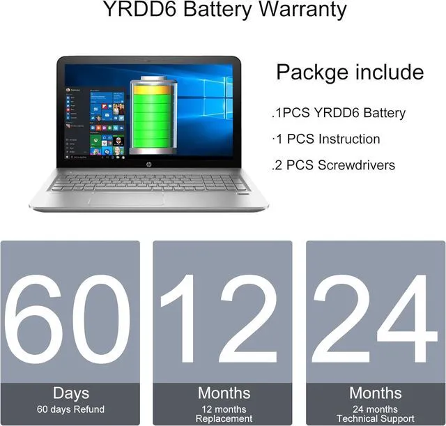 Alt view image 14 of 14 - YRDD6 Laptop Battery 42Wh for Dell Inspiron 5591 7586 5481 5482 5485 3310 2-in-1-1 15 3582 3583 5590 5593 5594 5598 14 3493 5493 3793 Vostro 3491 5481 5581 5490 5590 0YRDD6 01VX1H 1VX1H 0VM732