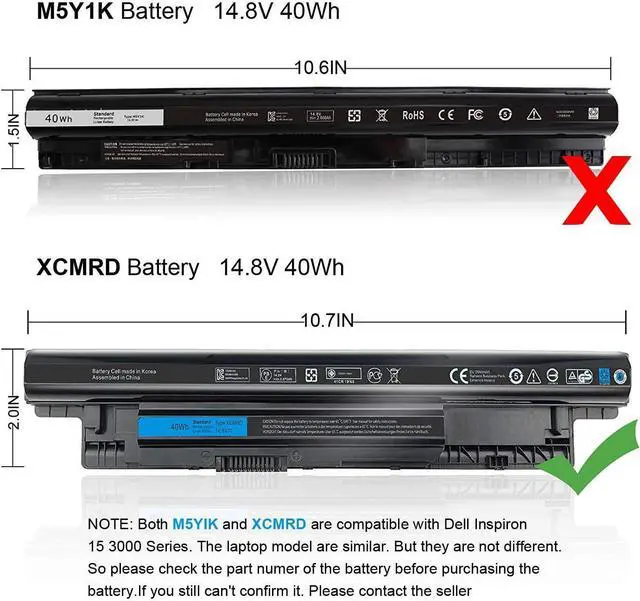 Alt view image 10 of 14 - 40WH XCMRD 14.8V Battery for Dell Inspiron 15 3000 Series 15 3531 3537 3541 3542 3543 3521 i3531 i3542 i3543 3878 17 3737 3721 15R 5521 5537 17R 5737 Latitude 3540 4WY7C FW1MN V8VNT P28F P26E P40F