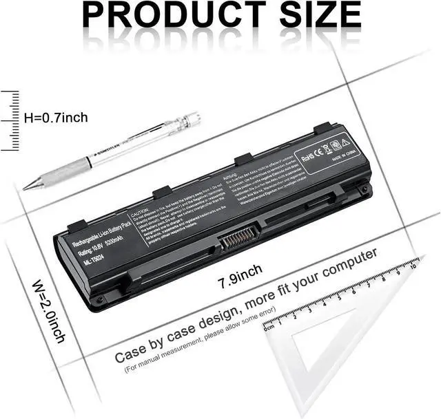 Alt view image 9 of 14 - TSKYBEAR PA5024U-1BRS Battery Compatible with Toshiba Satellite C55 C55-A C55T C55DT C55D C855 C855D L855 L875 P855 P875 S855 S875 Series Battery PA5109U-1BRS PA5026U-1BRS PABAS272