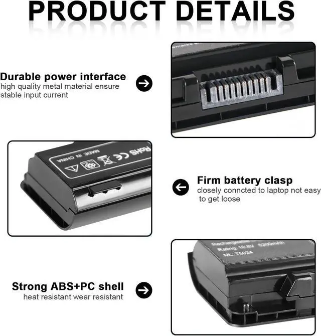 Alt view image 10 of 14 - TSKYBEAR PA5024U-1BRS Battery Compatible with Toshiba Satellite C55 C55-A C55T C55DT C55D C855 C855D L855 L875 P855 P875 S855 S875 Series Battery PA5109U-1BRS PA5026U-1BRS PABAS272