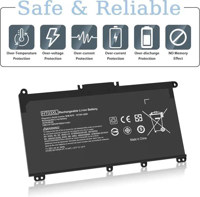 Alt view image 12 of 14 - HT03XL L11119-855 Laptop Battery Replacement for HP Pavilion 15-DA 15-DB 15-DW 15-CS 15-DY 17-BY 17-CA 14-CE 14-CF 14-DF 14-DQ 14-DK Series 15-CS0053CL 15-DA0014DX HSTNN-UB7J HT03041XL