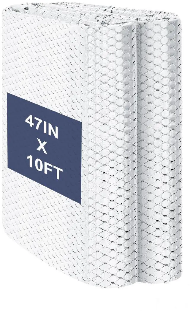 Alt view image 8 of 14 - Double Reflective Bubble Foil Insulation Foam, 47IN X 10FT Window Insulation for Summer Heat Reflective Window Film for Window, Garage Door, RV, Roof