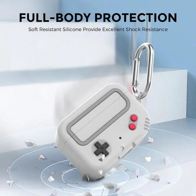 Alt view image 9 of 12 - Silicone Case for Beats Studio Buds Case Cover, Game-Machine Design Case for Beats Studio Buds + (Light Grey)