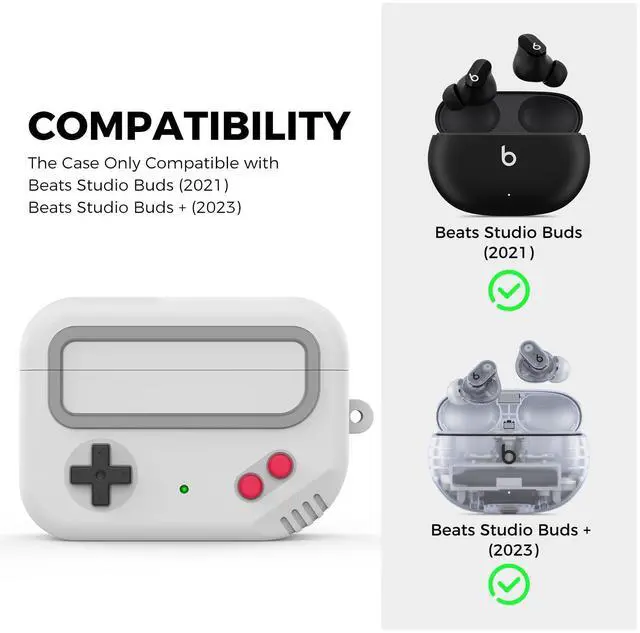 Alt view image 8 of 12 - Silicone Case for Beats Studio Buds Case Cover, Game-Machine Design Case for Beats Studio Buds + (Light Grey)