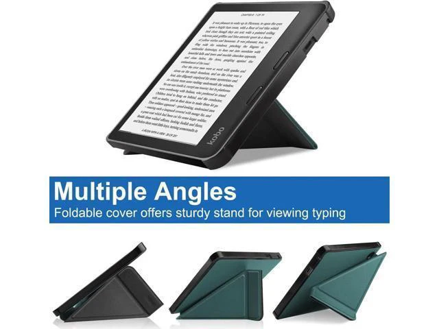 Alt view image 12 of 14 - Slim Case for Kobo Sage 2021 Release - Soft TPU Protective Back Cover with Auto Wake/Sleep for 8 inch Kobo Sage eReader Dark Green