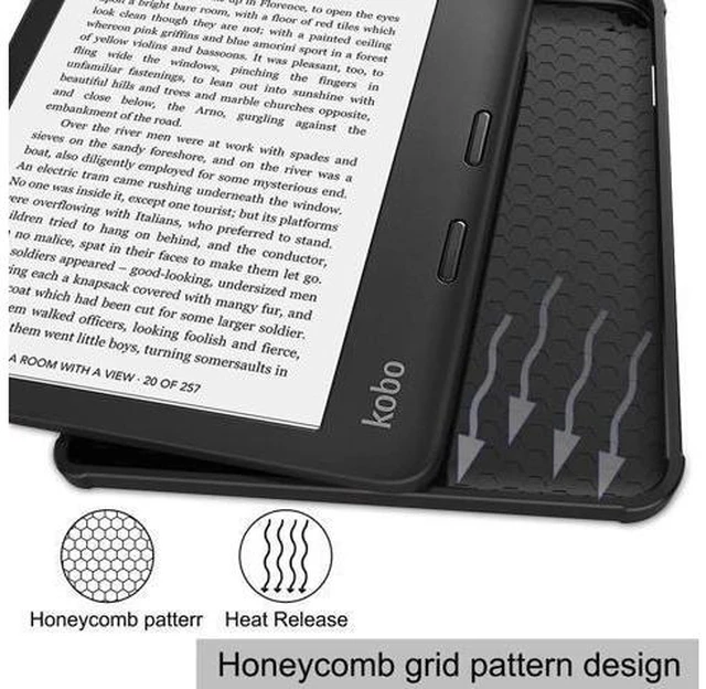 Alt view image 13 of 14 - Slim Case for Kobo Sage 2021 Release - Soft TPU Protective Back Cover with Auto Wake/Sleep for 8 inch Kobo Sage eReader Dark Green