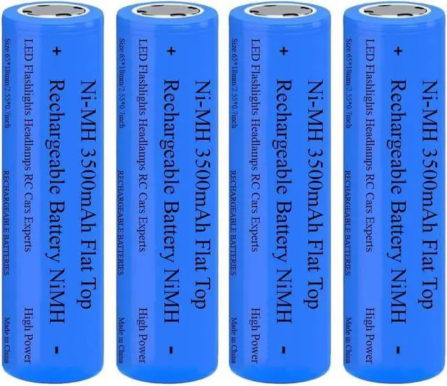 Alt view image 6 of 10 - 4 Pack 3500 mAh Battery Ni-MH, NiMH Flat Top Rechargeable Batteries, High Capacity Long Lasting Battery for LED Flashlight, Headlamp, Mini Fan, RC Car, Doorbelll, with Storage Box
