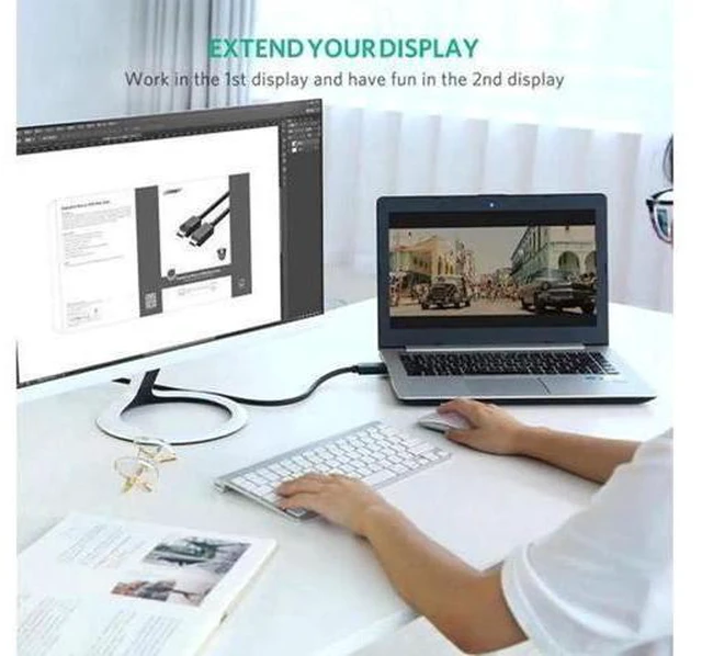Alt view image 11 of 14 - AOMOPROING UGREEN 4K UHD DP to HDMI Male to Male Displayport to HDMI Video Cable DisplayPort to HDTV Monitor Cable Support Audio for HP ,HTC VIVE Virtual Reality System and DP Enabled Devices 5 ft.