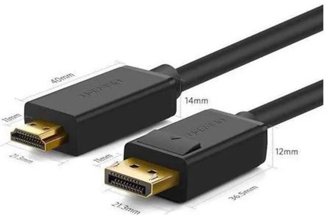 Alt view image 13 of 14 - AOMOPROING UGREEN 4K UHD DP to HDMI Male to Male Displayport to HDMI Video Cable DisplayPort to HDTV Monitor Cable Support Audio for HP ,HTC VIVE Virtual Reality System and DP Enabled Devices 5 ft.