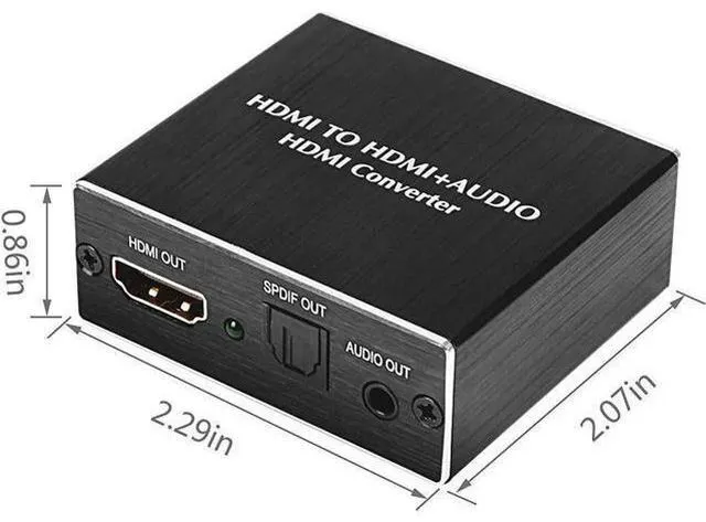 Alt view image 12 of 12 - 4K x 2K 3D HDMI to HDMI and Optical SPDIF + 3.5mm Stereo Audio Extractor Converter HDMI Audio Splitter Adapter for Blue-ray PC Laptop Xbox One HDTV