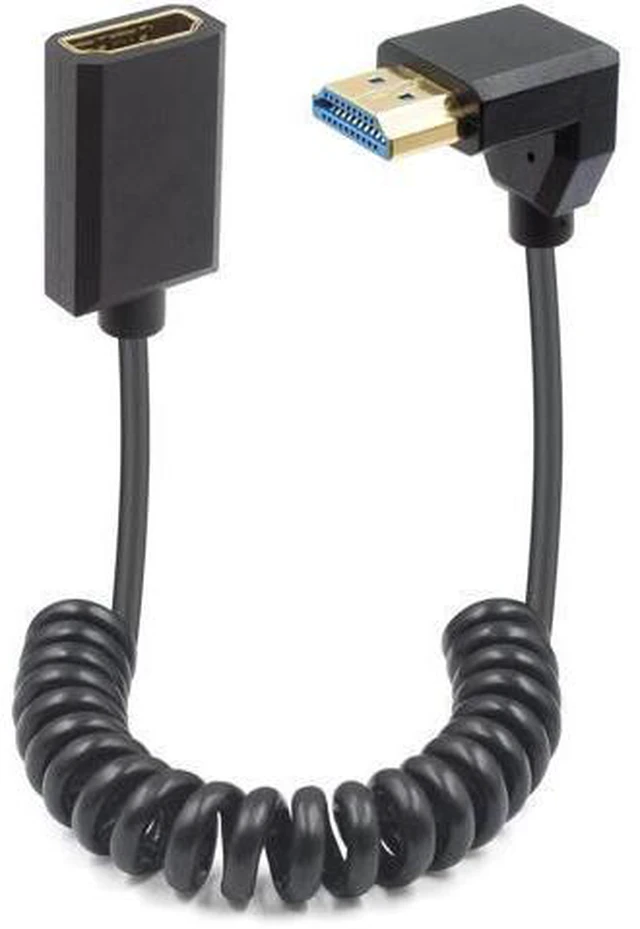 Alt view image 8 of 14 - AOMOPROING 8K HDMI Extender Coiled Cable, 4FT/1.2M 90 Degree HDMI Extension with 8K 60Hz Video and 3D HDR for TV, HDTV, Laptop, PC