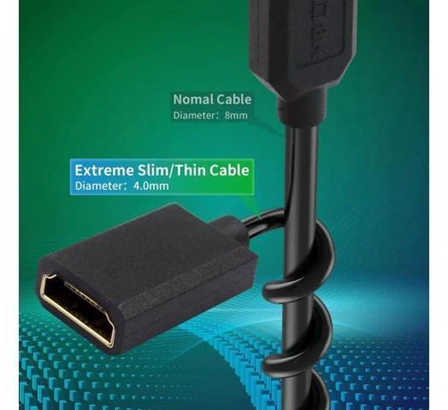 Alt view image 14 of 14 - AOMOPROING 8K HDMI Extender Coiled Cable, 4FT/1.2M 90 Degree HDMI Extension with 8K 60Hz Video and 3D HDR for TV, HDTV, Laptop, PC