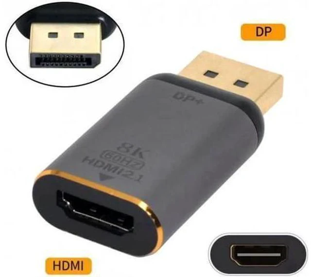 Alt view image 8 of 14 - AOMOPROING Cable DisplayPort 1.4 Source to HDMI 2.0 Display 8K 60hz UHD 4K DP to HDMI Male Monitor Adapter Connector