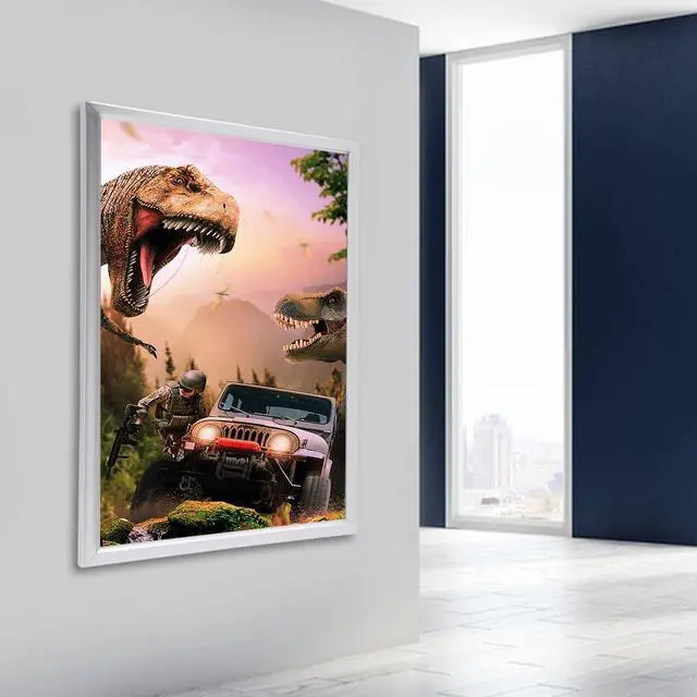 Alt view image 9 of 14 - 24 x 36 Inch LED Movie Poster Frame Home Theater Wall Mounted Advertising Picture Frame Display Led Light Box Sign Advertising Display