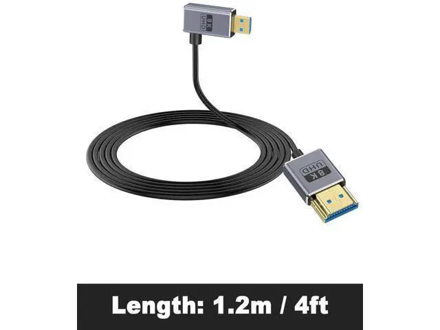Alt view image 13 of 14 - 8K 90 Degree Micro HDMI to HDMI Cable, Right Angl HDMI Male to Micro HDMI Adapter Cable with 8K@60Hz, 4K@240Hz, 48Gbps Micro HDMI Cable Coiled for Cameras, DSLRs, Camcorders, Monitors 4FT/1.2M