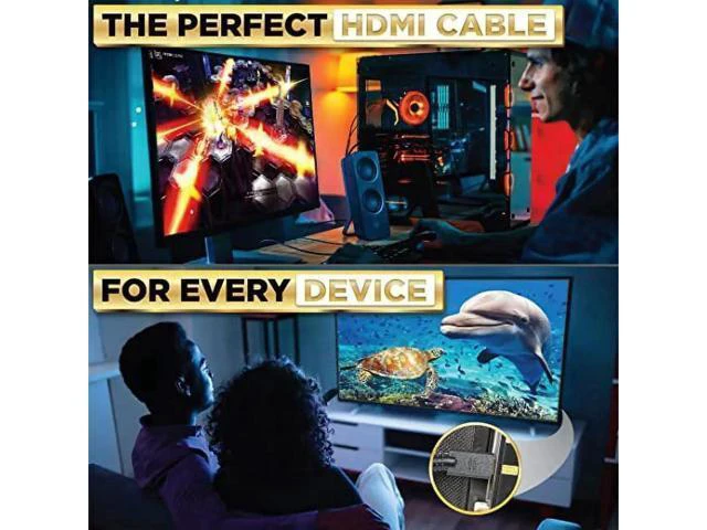 Alt view image 13 of 14 - AOMOPROING HDMI Cable High Speed Resolution Video Support 4K@120Hz, 2160P, 1080P,4K HDMI 2.0 Cable Full HD (3M)