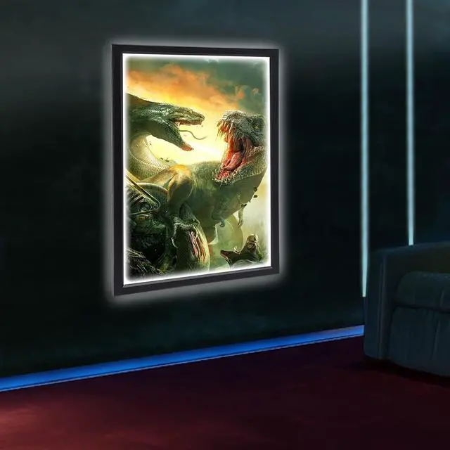 Alt view image 14 of 14 - 24 x 36 Inch LED Movie Poster Frame Home Theater Wall Mounted Advertising Picture Frame Display Led Light Box Sign Advertising Display