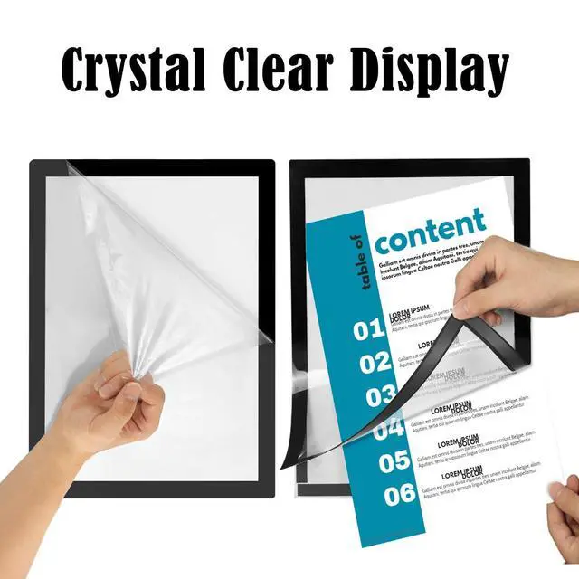 Alt view image 13 of 14 - 20pcs Magnetic Sign Holder 11 x 17 with Magnet Strip Border,Self Adhesive Magnetic Wall Mount Sign Holder,Display Picture Frames Window Poster Paper Flyer Holder for Home Office Store