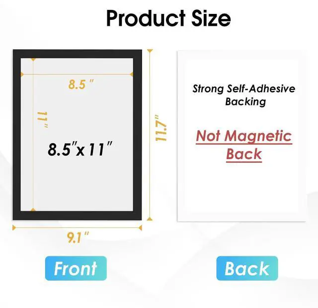 Alt view image 13 of 14 - Magnetic Sign Holder 11 x 17, Magnetic Paper Holder, 24 Pack | Strong Self-Adhesive Backing, Magnetic Front Opening, Clear PVC, Easy Insert and Replace Paper, Document, Poster and Flyer