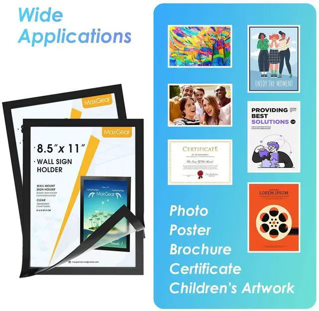 Alt view image 14 of 14 - Magnetic Sign Holder 11 x 17, Magnetic Paper Holder, 24 Pack | Strong Self-Adhesive Backing, Magnetic Front Opening, Clear PVC, Easy Insert and Replace Paper, Document, Poster and Flyer