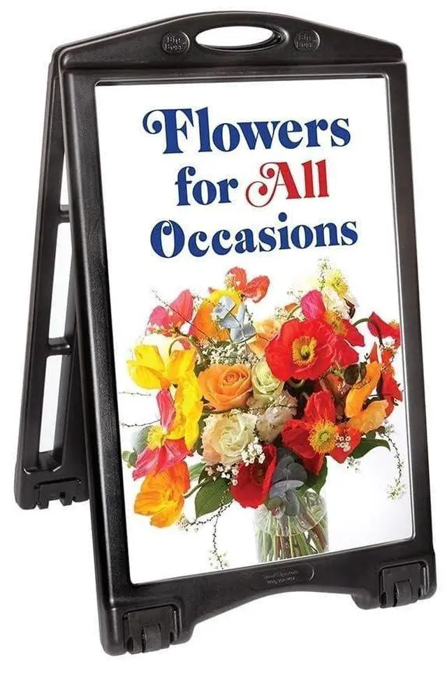 Alt view image 6 of 6 - MagicMaster A-Plus® Sidewalk Message Board Sign Panels | Pack of 2 24 x 36 x 4mm corrugated plastic white sign panels with tracks