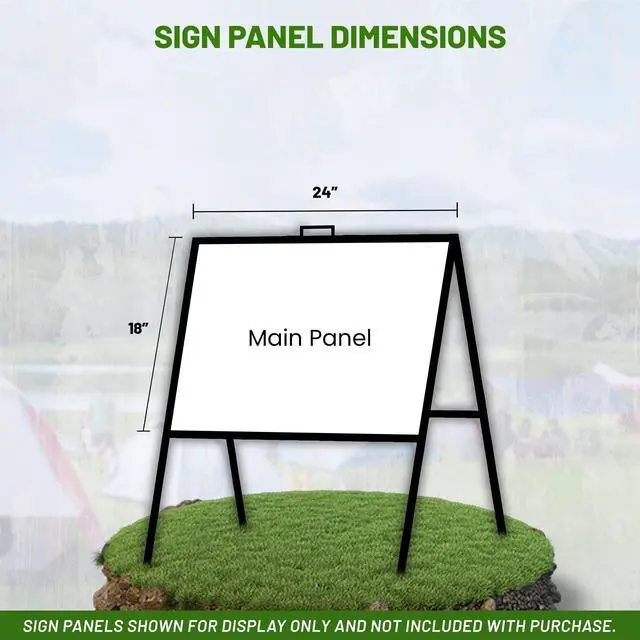 Alt view image 11 of 14 - A Frame Sign Holder (Pack of 1) C 213, Sidewalk Portable, Folding Sign Holder, Open House Sign Stand for 18 x 24 Sign Panels, Black