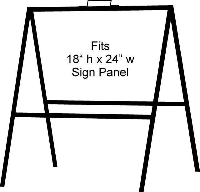 Alt view image 14 of 14 - A Frame Sign Holder (Pack of 1) C 213, Sidewalk Portable, Folding Sign Holder, Open House Sign Stand for 18 x 24 Sign Panels, Black