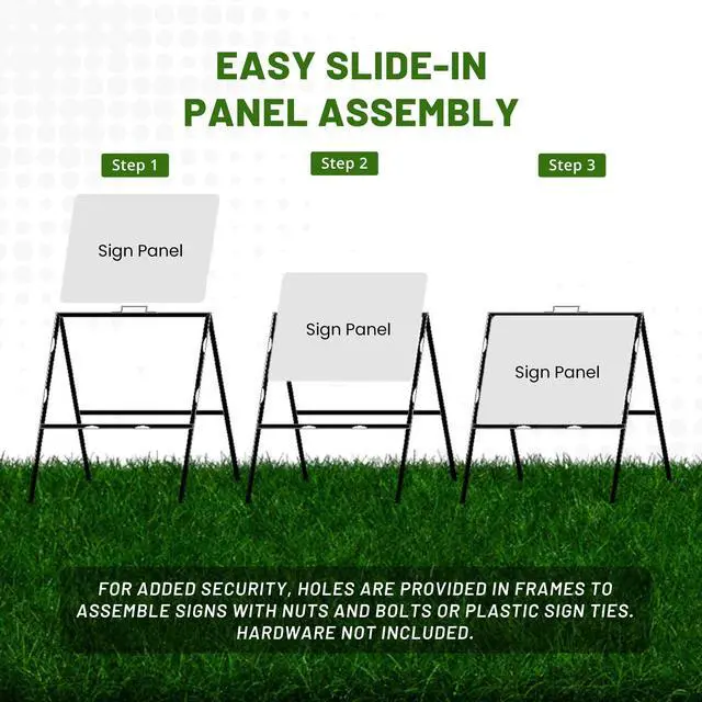 Alt view image 10 of 14 - A Frame Sign Holder (Pack of 1) C 213, Sidewalk Portable, Folding Sign Holder, Open House Sign Stand for 18 x 24 Sign Panels, Black