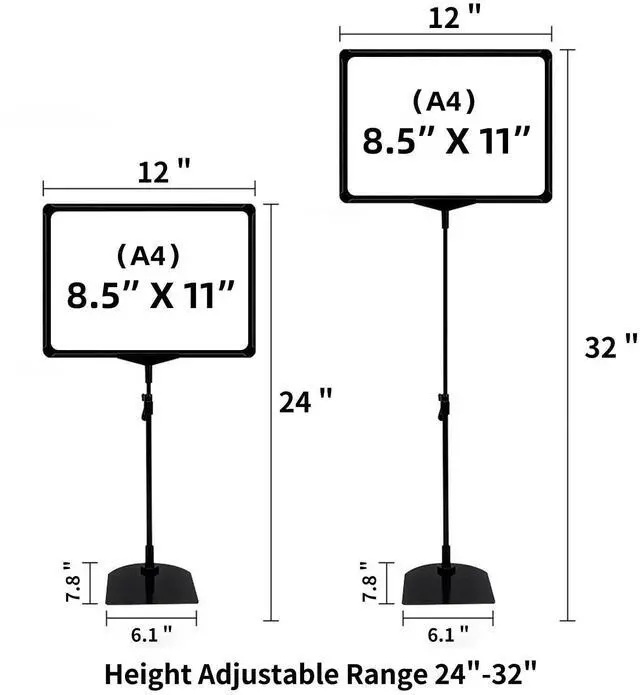 Alt view image 9 of 12 - Sign Holder Stand,Sign Stand for Display,Adjustable Sign Holders For Table Top,Table Sign Holders 8.5 x 11,6 Packs,Black