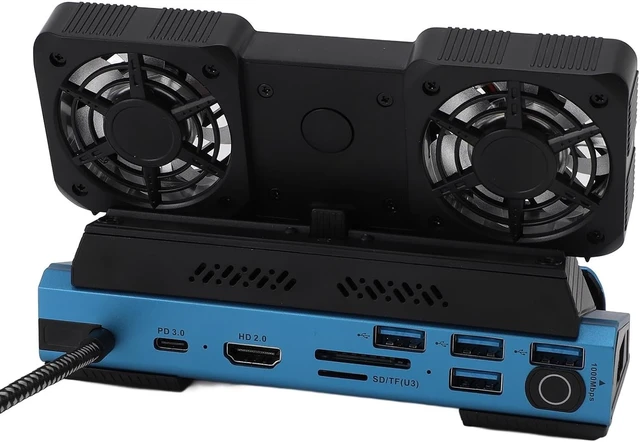 Alt view image 13 of 14 - fosa USB C Docking Station 10 in 1 with Dual Cooling Fan, 4K 60Hz, Gigabit Ethernet, 4 USB 3.0, 100W PD, M.2 NVMe Slot for Gaming Laptop