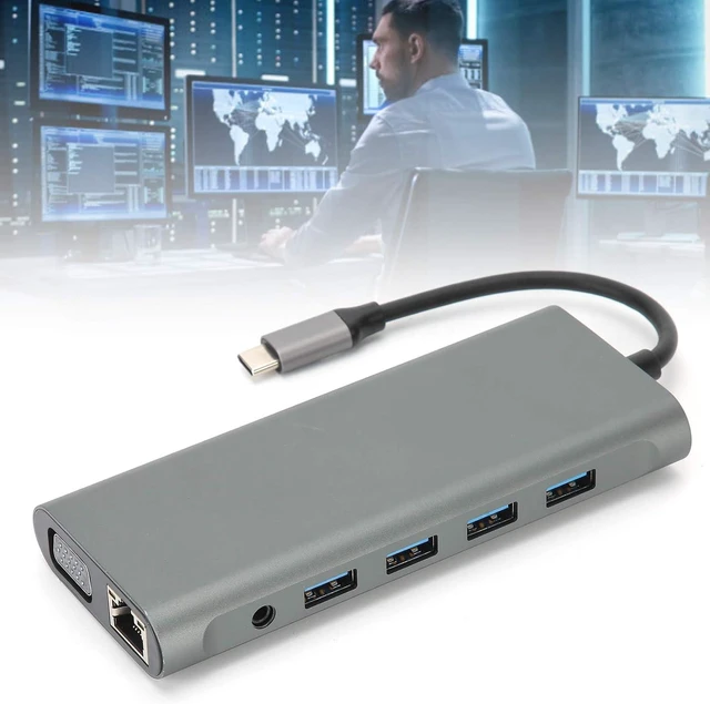 Alt view image 12 of 14 - 12 in 1 Docking Station, Type C USB 3.0 Dock Station, Aluminum y 4K Triple Di A with PD Charging, RJ 45 Ethernet, Card Readers for Laptop Pro Air
