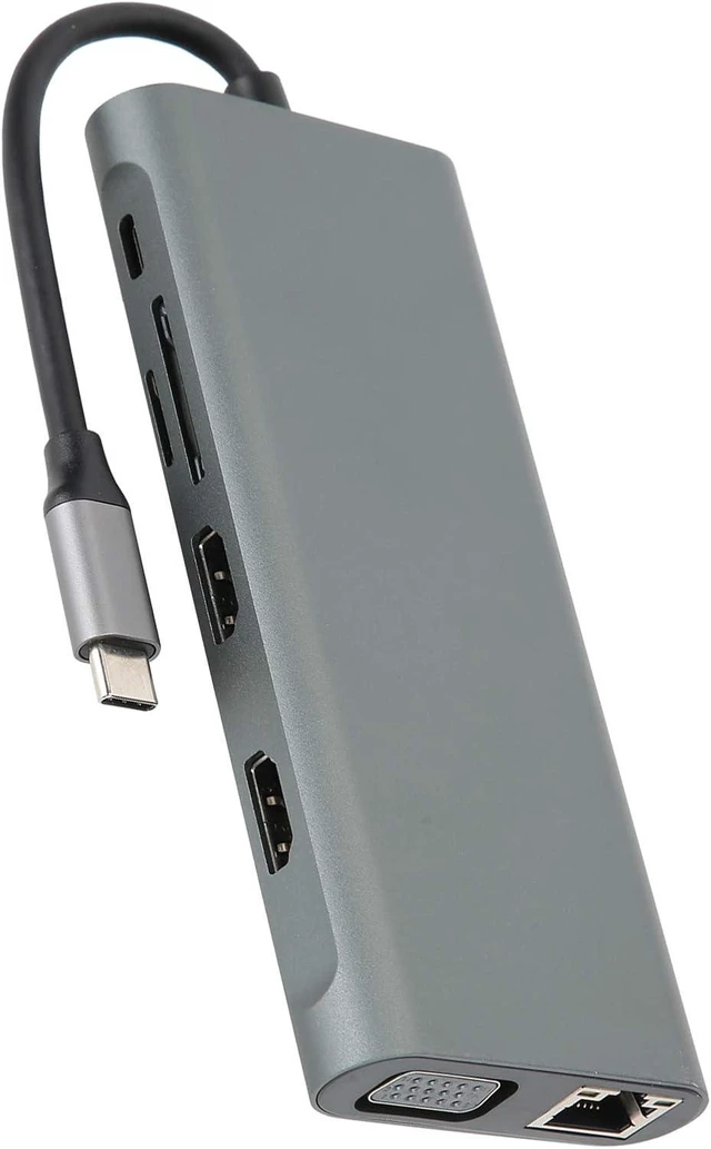 Alt view image 14 of 14 - 12 in 1 Docking Station, Type C USB 3.0 Dock Station, Aluminum y 4K Triple Di A with PD Charging, RJ 45 Ethernet, Card Readers for Laptop Pro Air