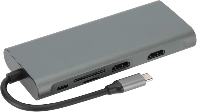 Alt view image 13 of 14 - 12 in 1 Docking Station, Type C USB 3.0 Dock Station, Aluminum y 4K Triple Di A with PD Charging, RJ 45 Ethernet, Card Readers for Laptop Pro Air