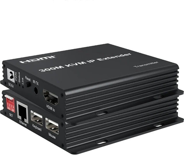 Alt view image 8 of 14 - 300M KVM IP Extender, HDMI Extende Over IP Rj45 Cat6 Ethernet Cable 1080P HDMI KVM Extender Muitlpoint Connect Network Switch Support Mouse Keyboard for PC DVR TV (TX+RX)