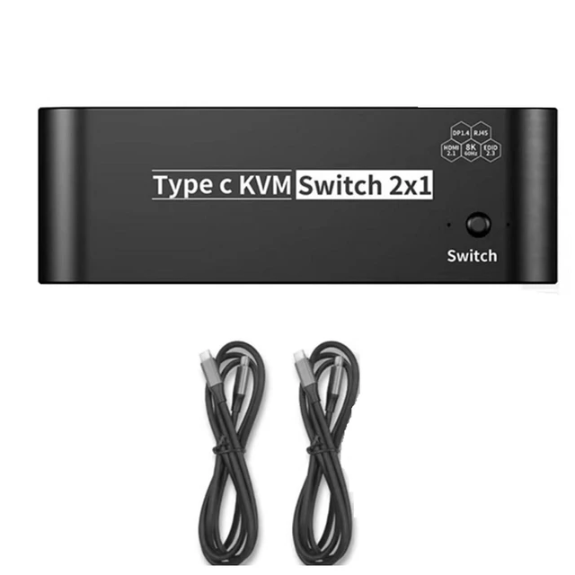 Alt view image 8 of 14 - 8K USB C KVM Switch Set HDMI&DP Dual Port Output PD 100W Reverse-Charge Laptop for Windows 7/8/10/11