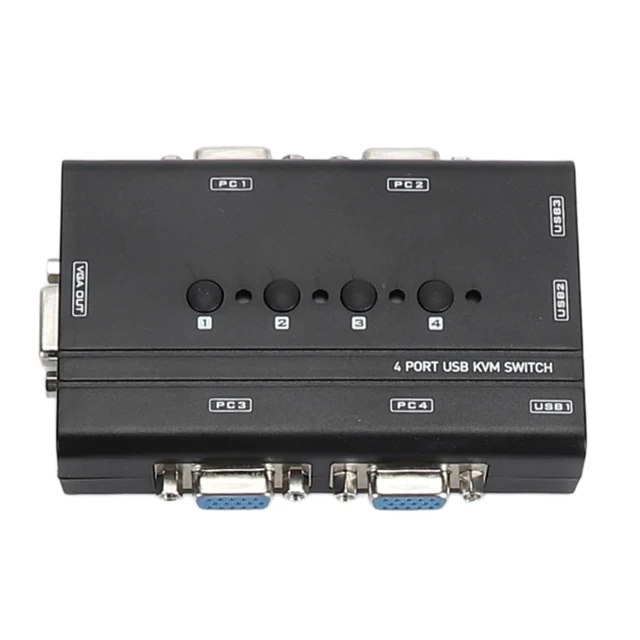 Alt view image 12 of 14 - Sonew USB VGA KVM Switch 4 Port Selector for 4 PCs Sharing Display and 3 USB Devices Including, Keyboard, and Printer