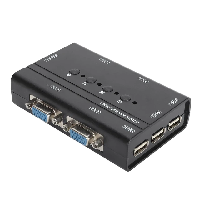 Alt view image 14 of 14 - Sonew USB VGA KVM Switch 4 Port Selector for 4 PCs Sharing Display and 3 USB Devices Including, Keyboard, and Printer