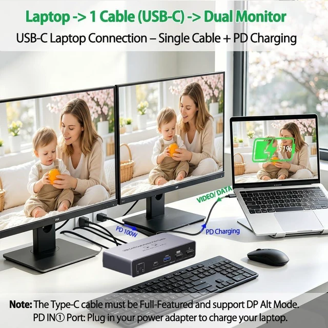 Alt view image 10 of 14 - USB C+HDMI KVM Switch 2 Monitors 2 Computers, 8K Aluminum KVM Switch Dual Monitor for 2 PCs, 3 USB 3.0+1 USB-C KVM Selector for Laptop & Desktop Share Keyboard Mouse, Button+Wired Remote Controller